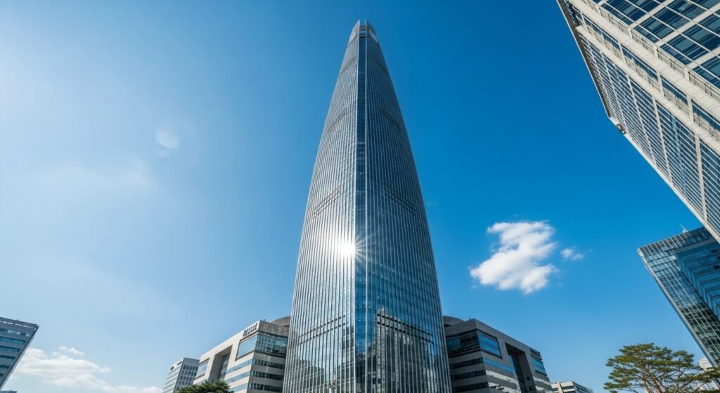 대한민국 자본시장의 중심인 한국거래소 여의도 사옥 전경